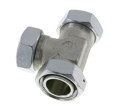 42L Zink Plated Steel Right Angle Tee Cutting Fitting with Swivel 160 bar NBR Adjustable ISO 8434-1