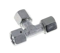 8S Zink Plated Steel Right Angle Tee Cutting Fitting with Swivel 630 bar NBR Adjustable ISO 8434-1