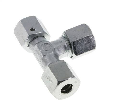 8S Zink Plated Steel Right Angle Tee Cutting Fitting with Swivel 630 bar NBR Adjustable ISO 8434-1