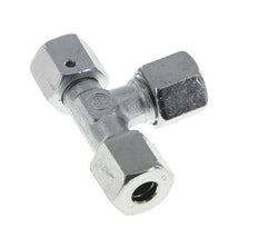 8S Zink Plated Steel Right Angle Tee Cutting Fitting with Swivel 630 bar NBR Adjustable ISO 8434-1