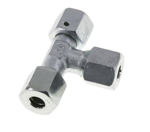 8S Zink Plated Steel Right Angle Tee Cutting Fitting with Swivel 630 bar NBR Adjustable ISO 8434-1