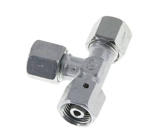 8S Zink Plated Steel Right Angle Tee Cutting Fitting with Swivel 630 bar NBR Adjustable ISO 8434-1