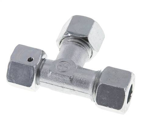 12S Zink Plated Steel Right Angle Tee Cutting Fitting with Swivel 630 bar NBR Adjustable ISO 8434-1