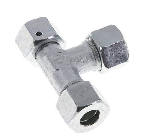 12S Zink Plated Steel Right Angle Tee Cutting Fitting with Swivel 630 bar NBR Adjustable ISO 8434-1