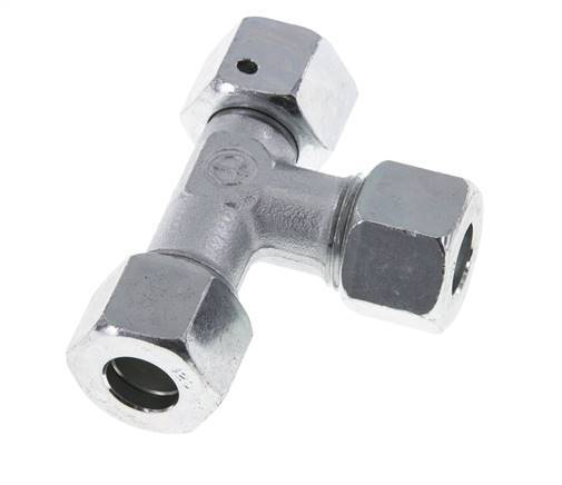 12S Zink Plated Steel Right Angle Tee Cutting Fitting with Swivel 630 bar NBR Adjustable ISO 8434-1