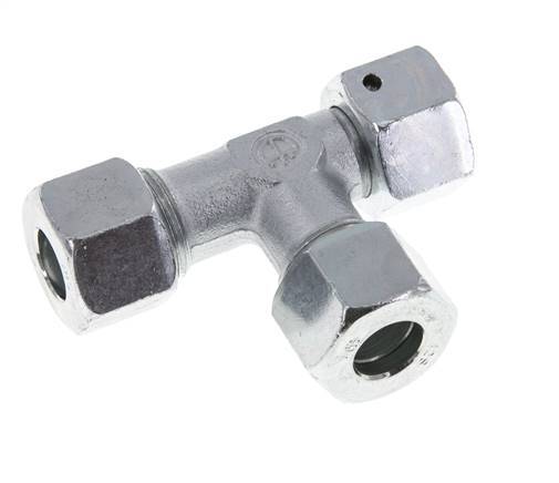 12S Zink Plated Steel Right Angle Tee Cutting Fitting with Swivel 630 bar NBR Adjustable ISO 8434-1