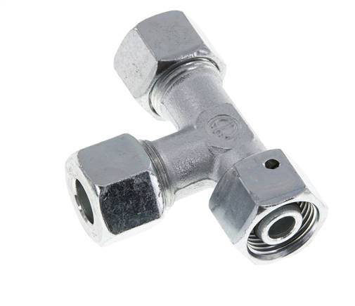 12S Zink Plated Steel Right Angle Tee Cutting Fitting with Swivel 630 bar NBR Adjustable ISO 8434-1