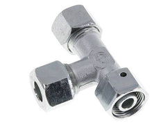 12S Zink Plated Steel Right Angle Tee Cutting Fitting with Swivel 630 bar NBR Adjustable ISO 8434-1