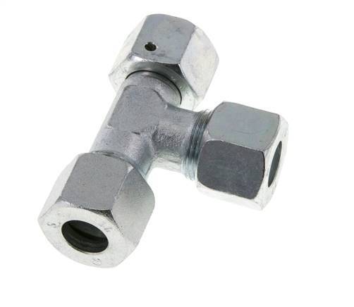 14S Zink Plated Steel Right Angle Tee Cutting Fitting with Swivel 630 bar NBR Adjustable ISO 8434-1