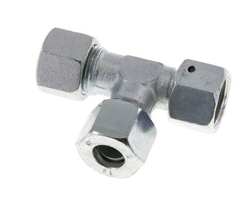 14S Zink Plated Steel Right Angle Tee Cutting Fitting with Swivel 630 bar NBR Adjustable ISO 8434-1