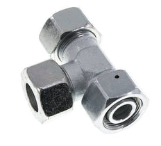 25S Zink Plated Steel Right Angle Tee Cutting Fitting with Swivel 400 bar NBR Adjustable ISO 8434-1