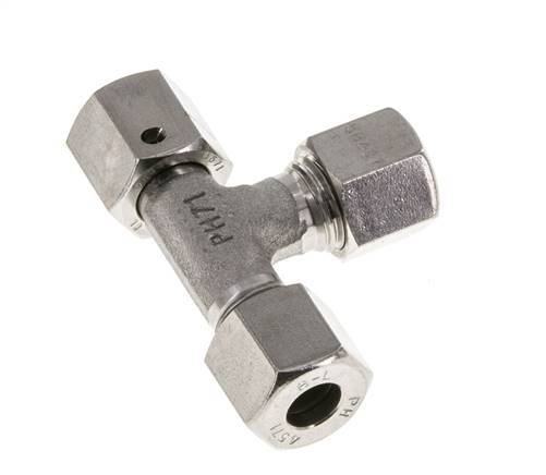 8L Stainless Steel Right Angle Tee Cutting Fitting with Swivel 315 bar FKM Adjustable ISO 8434-1