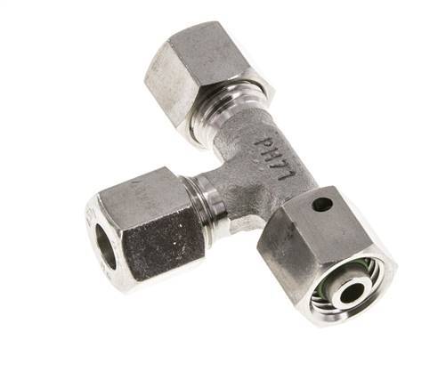 8L Stainless Steel Right Angle Tee Cutting Fitting with Swivel 315 bar FKM Adjustable ISO 8434-1