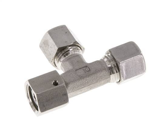 10L Stainless Steel Right Angle Tee Cutting Fitting with Swivel 315 bar FKM Adjustable ISO 8434-1