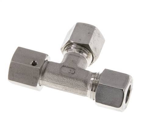 10L Stainless Steel Right Angle Tee Cutting Fitting with Swivel 315 bar FKM Adjustable ISO 8434-1