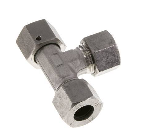 12L Stainless Steel Right Angle Tee Cutting Fitting with Swivel 315 bar FKM Adjustable ISO 8434-1