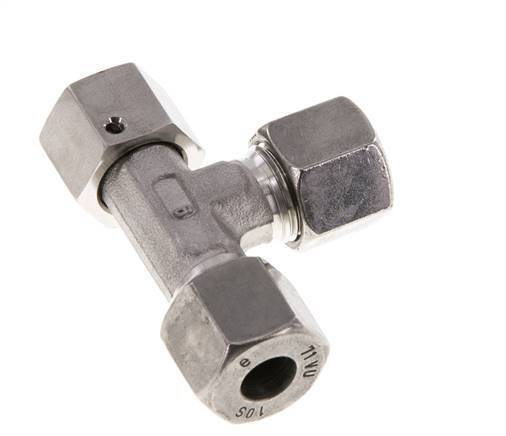 18L Stainless Steel Right Angle Tee Cutting Fitting with Swivel 315 bar FKM Adjustable ISO 8434-1