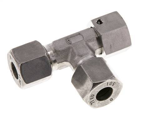 18L Stainless Steel Right Angle Tee Cutting Fitting with Swivel 315 bar FKM Adjustable ISO 8434-1