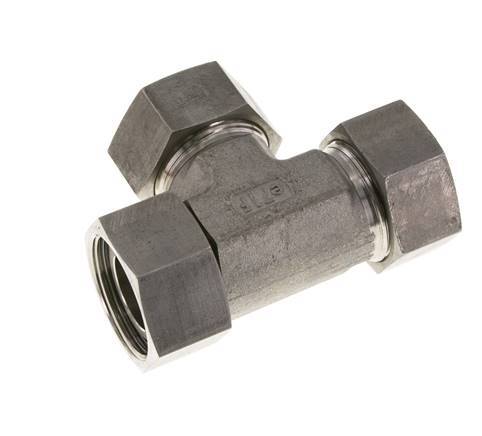 28L Stainless Steel Right Angle Tee Cutting Fitting with Swivel 160 bar FKM Adjustable ISO 8434-1