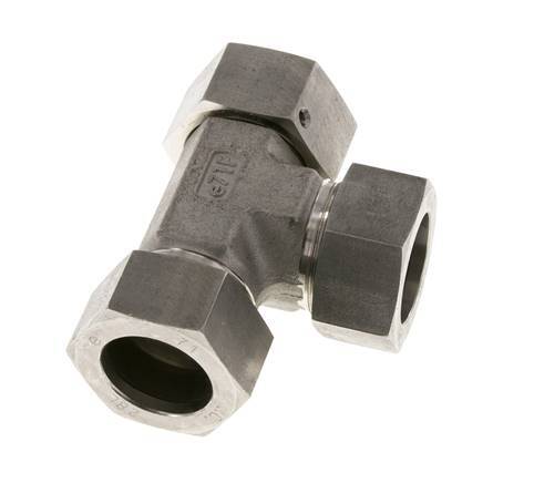 28L Stainless Steel Right Angle Tee Cutting Fitting with Swivel 160 bar FKM Adjustable ISO 8434-1