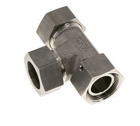 28L Stainless Steel Right Angle Tee Cutting Fitting with Swivel 160 bar FKM Adjustable ISO 8434-1