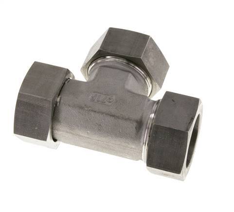 35L Stainless Steel Right Angle Tee Cutting Fitting with Swivel 160 bar FKM Adjustable ISO 8434-1
