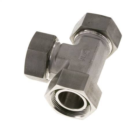 35L Stainless Steel Right Angle Tee Cutting Fitting with Swivel 160 bar FKM Adjustable ISO 8434-1