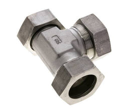 42L Stainless Steel Right Angle Tee Cutting Fitting with Swivel 160 bar FKM Adjustable ISO 8434-1