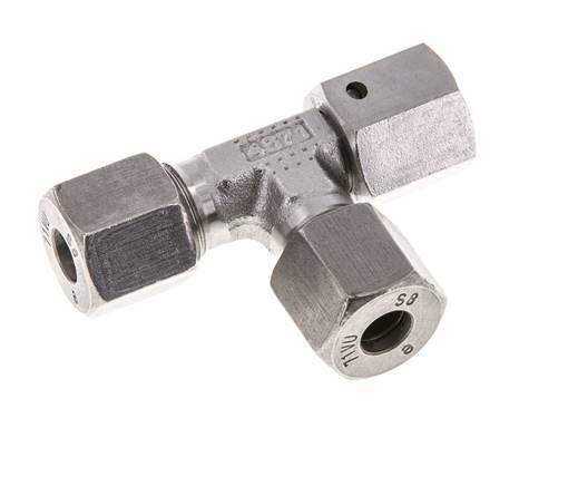 8S Stainless Steel Right Angle Tee Cutting Fitting with Swivel 630 bar FKM Adjustable ISO 8434-1
