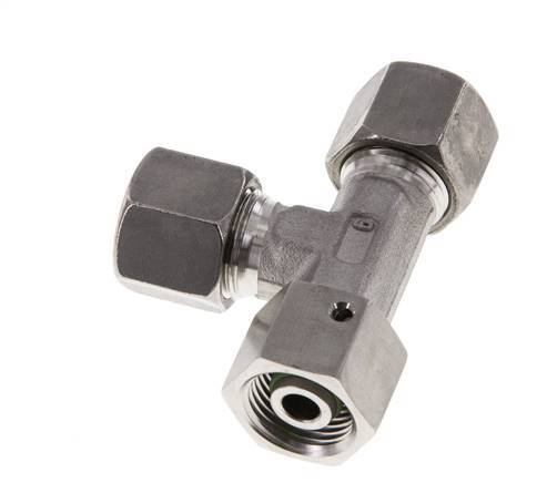 10S Stainless Steel Right Angle Tee Cutting Fitting with Swivel 630 bar FKM Adjustable ISO 8434-1