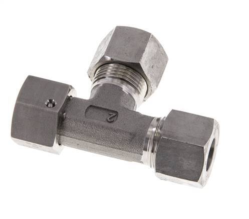 12S Stainless Steel Right Angle Tee Cutting Fitting with Swivel 630 bar FKM Adjustable ISO 8434-1