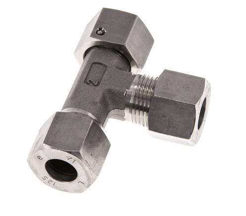 12S Stainless Steel Right Angle Tee Cutting Fitting with Swivel 630 bar FKM Adjustable ISO 8434-1