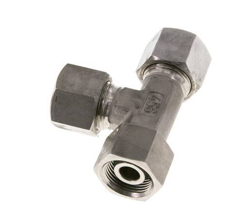 14S Stainless Steel Right Angle Tee Cutting Fitting with Swivel 630 bar FKM Adjustable ISO 8434-1