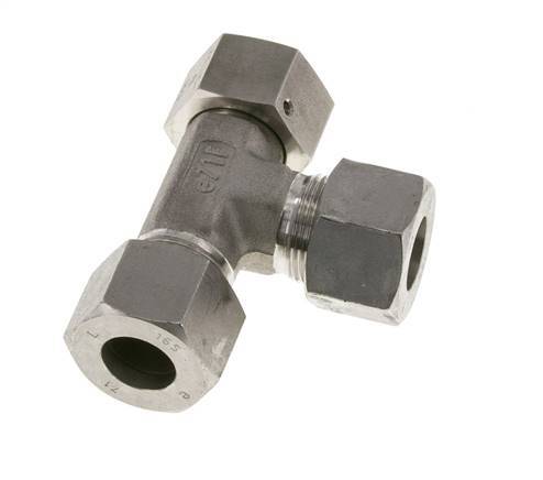 16S Stainless Steel Right Angle Tee Cutting Fitting with Swivel 400 bar FKM Adjustable ISO 8434-1
