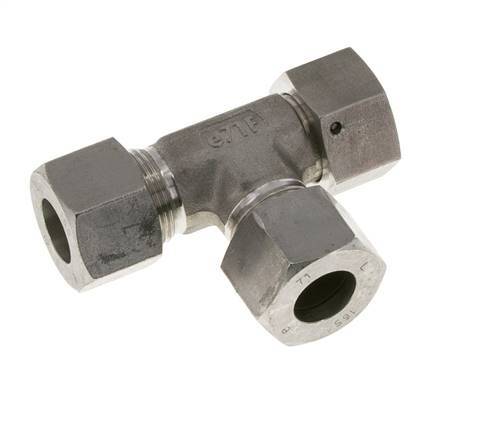 16S Stainless Steel Right Angle Tee Cutting Fitting with Swivel 400 bar FKM Adjustable ISO 8434-1