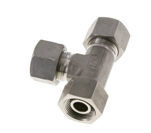 16S Stainless Steel Right Angle Tee Cutting Fitting with Swivel 400 bar FKM Adjustable ISO 8434-1