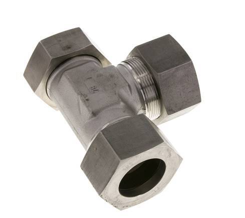 38S Stainless Steel Right Angle Tee Cutting Fitting with Swivel 315 bar FKM Adjustable ISO 8434-1