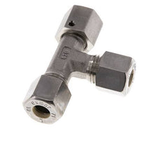 8L Stainless Steel Right Angle Tee Compression Fitting with Swivel 315 bar FKM Adjustable ISO 8434-1