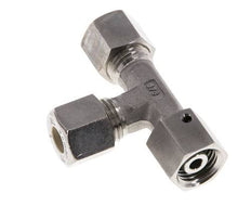 8L Stainless Steel Right Angle Tee Compression Fitting with Swivel 315 bar FKM Adjustable ISO 8434-1