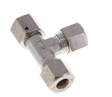 10L Stainless Steel Right Angle Tee Compression Fitting with Swivel 315 bar FKM Adjustable ISO 8434-1