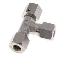 10L Stainless Steel Right Angle Tee Compression Fitting with Swivel 315 bar FKM Adjustable ISO 8434-1
