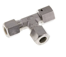 10L Stainless Steel Right Angle Tee Compression Fitting with Swivel 315 bar FKM Adjustable ISO 8434-1