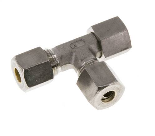 8S Stainless Steel Right Angle Tee Compression Fitting with Swivel 500 bar FKM Adjustable ISO 8434-1