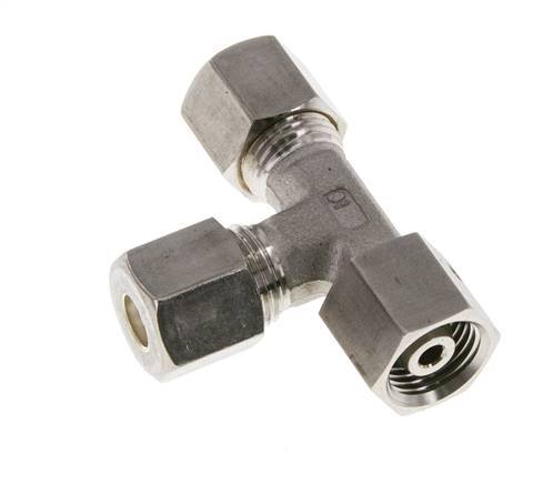 8S Stainless Steel Right Angle Tee Compression Fitting with Swivel 500 bar FKM Adjustable ISO 8434-1