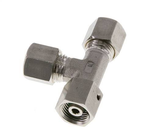 8S Stainless Steel Right Angle Tee Compression Fitting with Swivel 500 bar FKM Adjustable ISO 8434-1