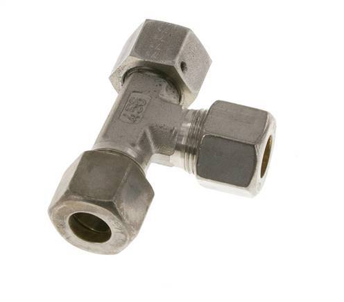 14S Stainless Steel Right Angle Tee Compression Fitting with Swivel 400 bar FKM Adjustable ISO 8434-1