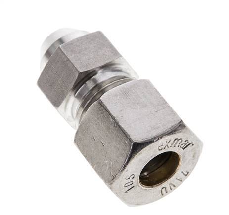 10S & 15mm Stainless Steel Straight Compression Fitting with Welding End 450 bar ISO 8434-1