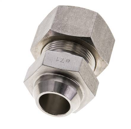 25S & 31mm Stainless Steel Straight Compression Fitting with Welding End 250 bar ISO 8434-1