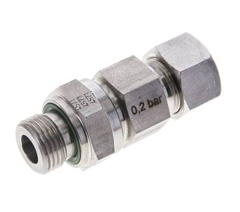 Hydraulic Check Valve Cutting Ring 15L (M22x1.5) & G1/2'' Male Stainless Steel 0.2-250bar (3-3625)psi Tube-Thread ISO 8434-1