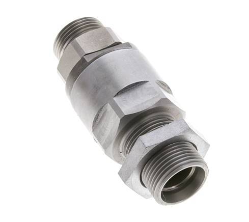 22L Zink plated Steel Ball-Guided Swivel Joint Cutting Fitting Bulkhead 160 bar NBR ISO 8434-1